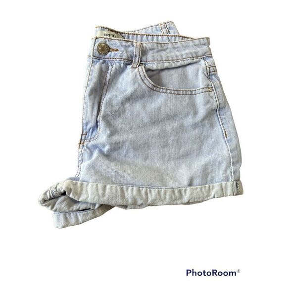 Forever21 Womens Denim Shorts Waist 28" Rise 10" Light Wash - Picture 3 of 6